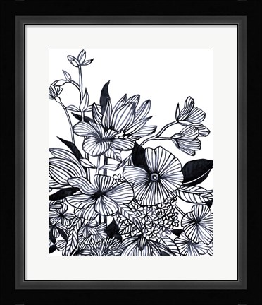 Framed Wildflower Tangle I Print