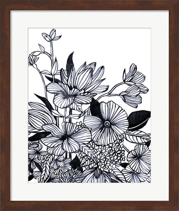 Framed Wildflower Tangle I Print