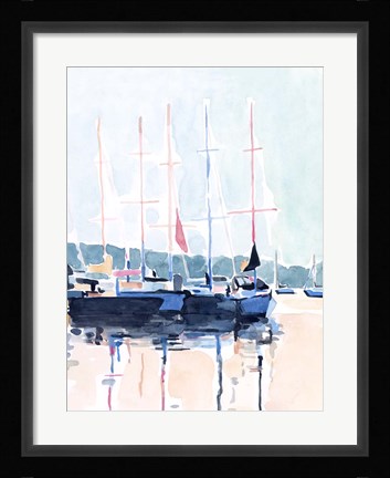 Framed Watercolor Boat Club I Print