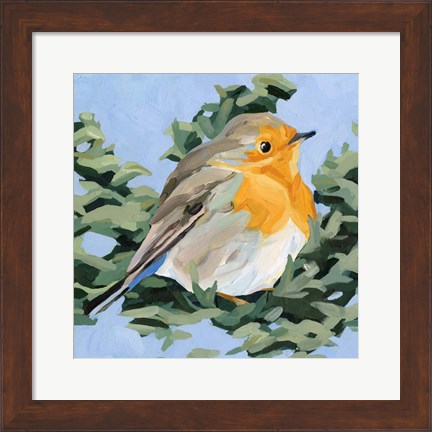 Framed Painterly Bird I Print