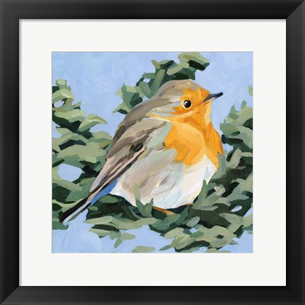 Framed Painterly Bird I Print