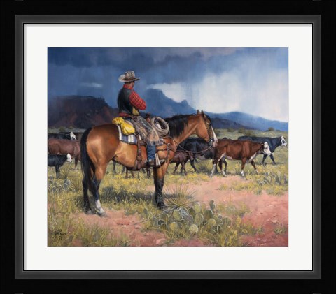 Framed Twenty Years in the Saddle Print