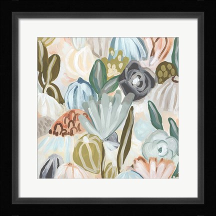 Framed Parasol Garden II Print