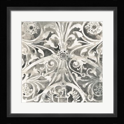 Framed Antique Stone Tile IV Print