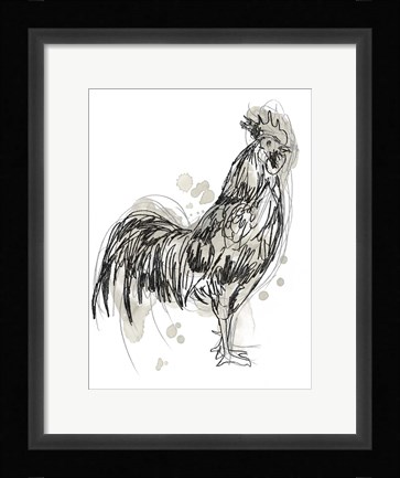 Framed Feathered Fowl III Print