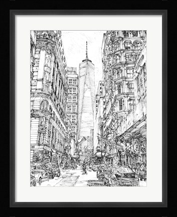Framed City in Black &amp; White I Print