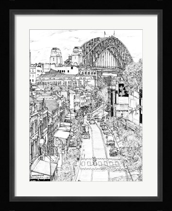 Framed City in Black &amp; White II Print