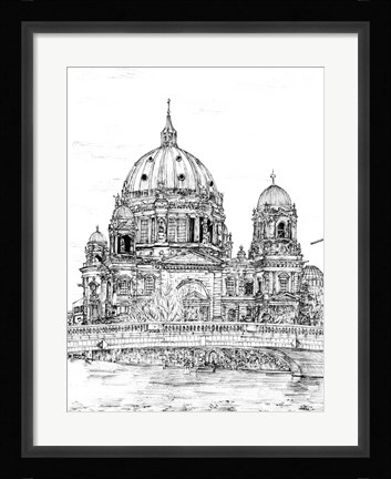 Framed City in Black &amp; White III Print