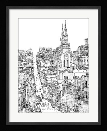 Framed City in Black &amp; White IV Print