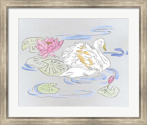 Framed Swan Lake Song II Print