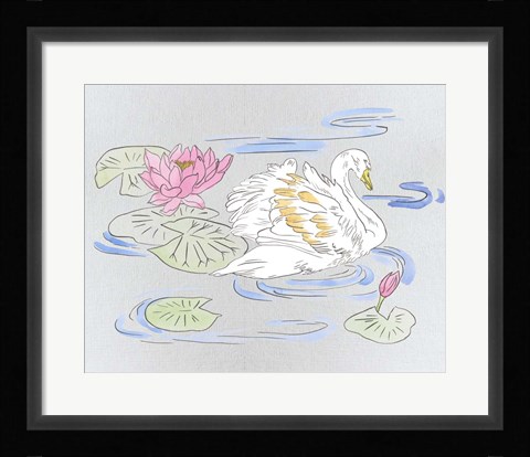 Framed Swan Lake Song II Print