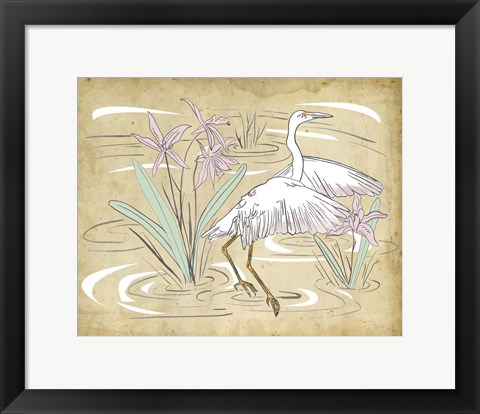 Framed Great Egret I Print