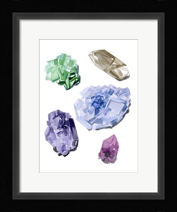 Framed Geometric Crystal I Print