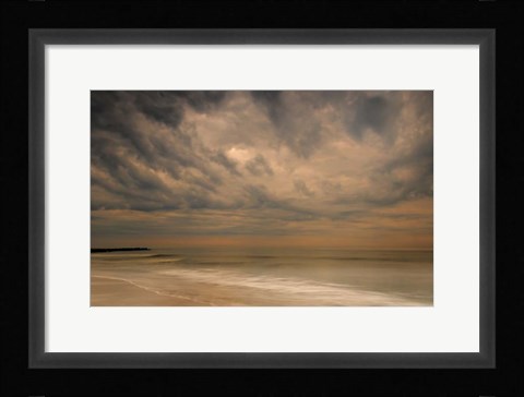 Framed Stormy Seascape at Sunrise, Cape May National Seashore, NJ Print