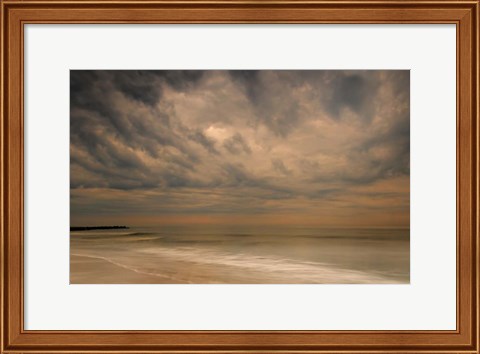Framed Stormy Seascape at Sunrise, Cape May National Seashore, NJ Print