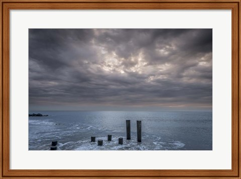 Framed Beach Pilings, Cape May National Seashore, NJ Print