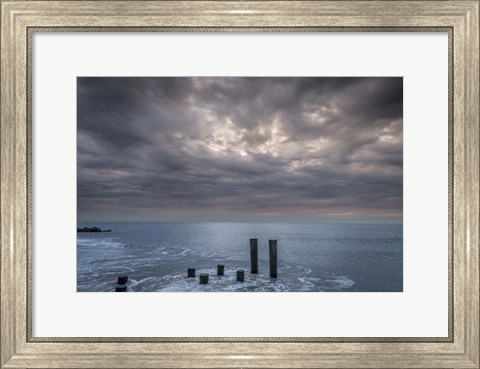 Framed Beach Pilings, Cape May National Seashore, NJ Print