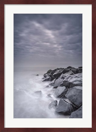 Framed Stormy Shoreline, Cape May National Seashore, NJ Print