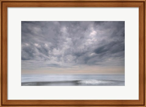 Framed Stormy Seascape, Cape May National Seashore, NJ Print