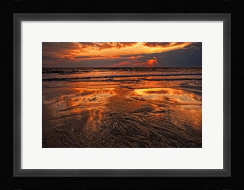 Framed Sunset, Delaware Bay, Cape May NJ Print