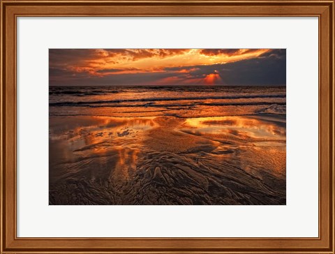 Framed Sunset, Delaware Bay, Cape May NJ Print