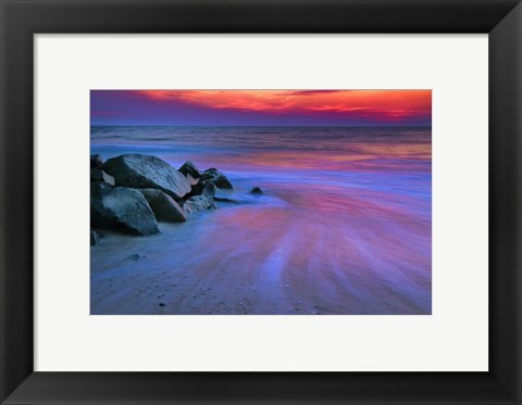 Framed Sunset On Delaware Bay, Cape May NJ Print