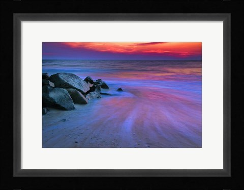 Framed Sunset On Delaware Bay, Cape May NJ Print