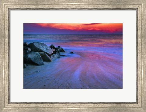 Framed Sunset On Delaware Bay, Cape May NJ Print