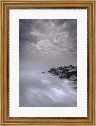 Framed Stormy Beach Landscape, Cape May National Seashore, NJ Print
