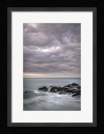 Framed Stormy Beach Landscape, Cape May National Seashore, NJ Print