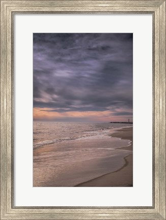 Framed Sunset On Shore, Cape May National Seashore, NJ Print