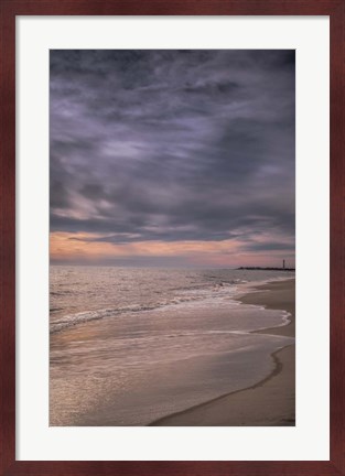 Framed Sunset On Shore, Cape May National Seashore, NJ Print