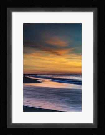 Framed Sunrise On Winter Shoreline 1, Cape May National Seashore, NJ Print