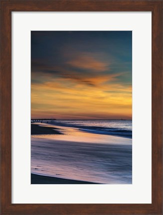 Framed Sunrise On Winter Shoreline 1, Cape May National Seashore, NJ Print