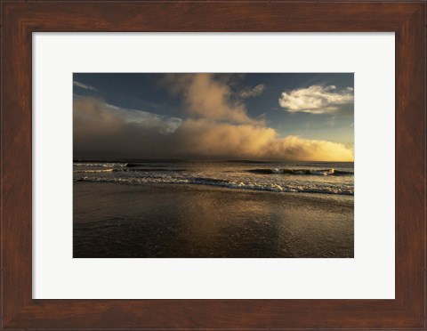 Framed Sunrise On Ocean Shore 2, Cape May National Seashore, NJ Print