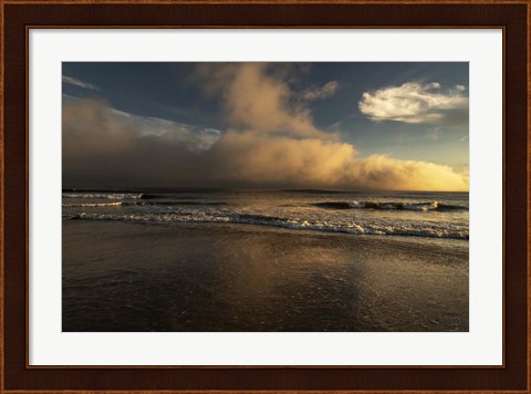 Framed Sunrise On Ocean Shore 2, Cape May National Seashore, NJ Print