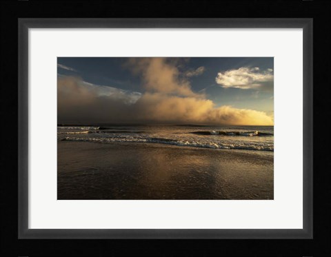 Framed Sunrise On Ocean Shore 2, Cape May National Seashore, NJ Print