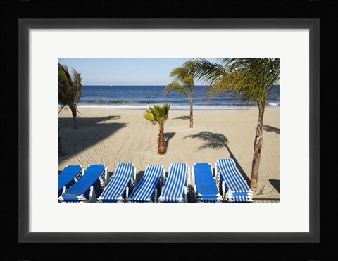 Framed Stacked Beach Chairs, Monmouth Beach, NJ Print