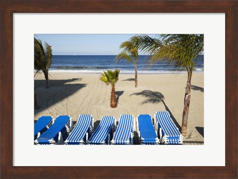 Framed Stacked Beach Chairs, Monmouth Beach, NJ Print