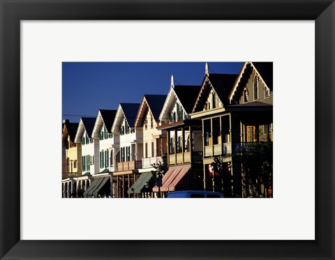 Framed Row of Beach Homes, Cape May, NJ Print