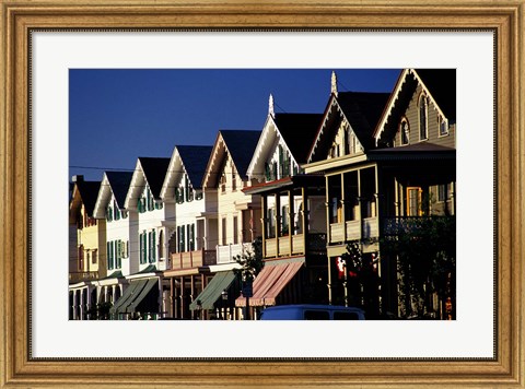 Framed Row of Beach Homes, Cape May, NJ Print