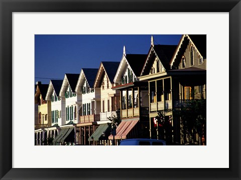 Framed Row of Beach Homes, Cape May, NJ Print