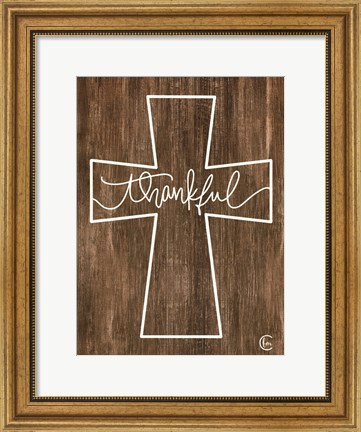 Framed Thankful Cross Print