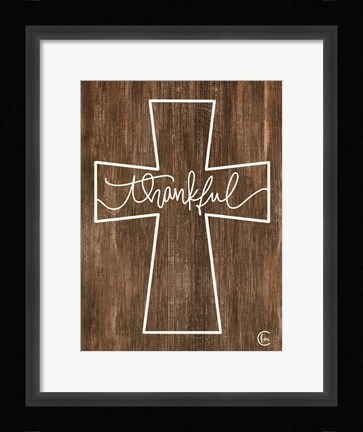 Framed Thankful Cross Print