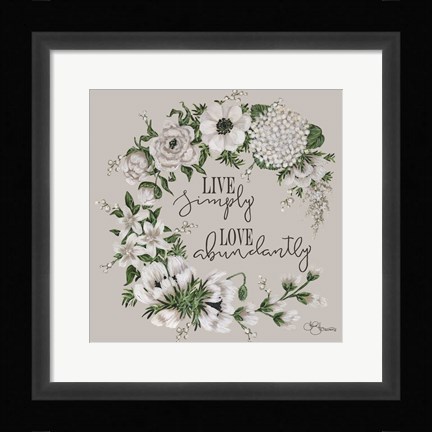 Framed Live Simply Print