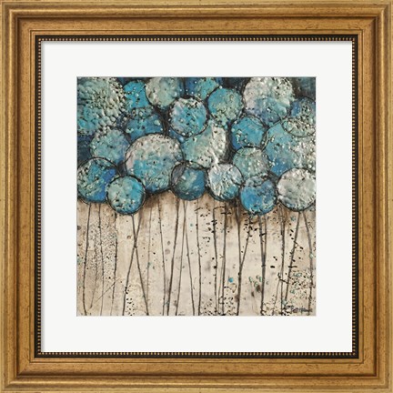 Framed Bubble Trees in Blue Print