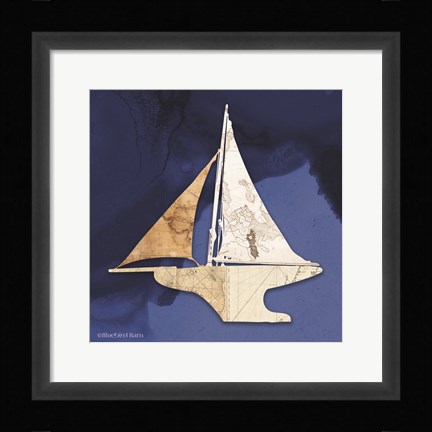 Framed Sailboat Blue III Print