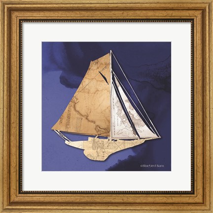 Framed Sailboat Blue IV Print