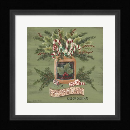 Framed Peppermint Christmas Print