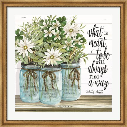 Framed Blue Jars - What is Meant to Be Print